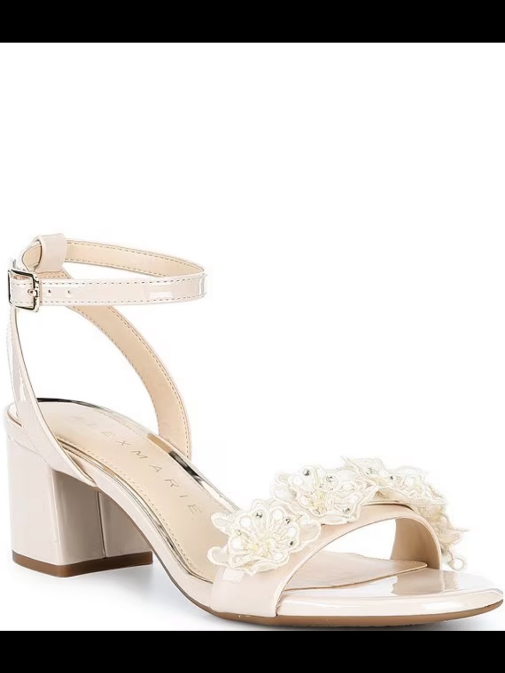 Dallas Patent Floral Ornament Block Heel Dress Sandals 9.5